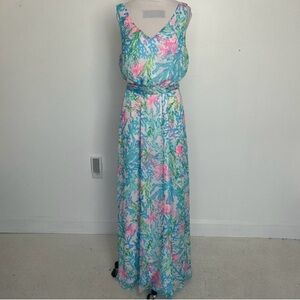 Lilly Pulitzer Lani Maxi Dress Coral Bay in Size XL